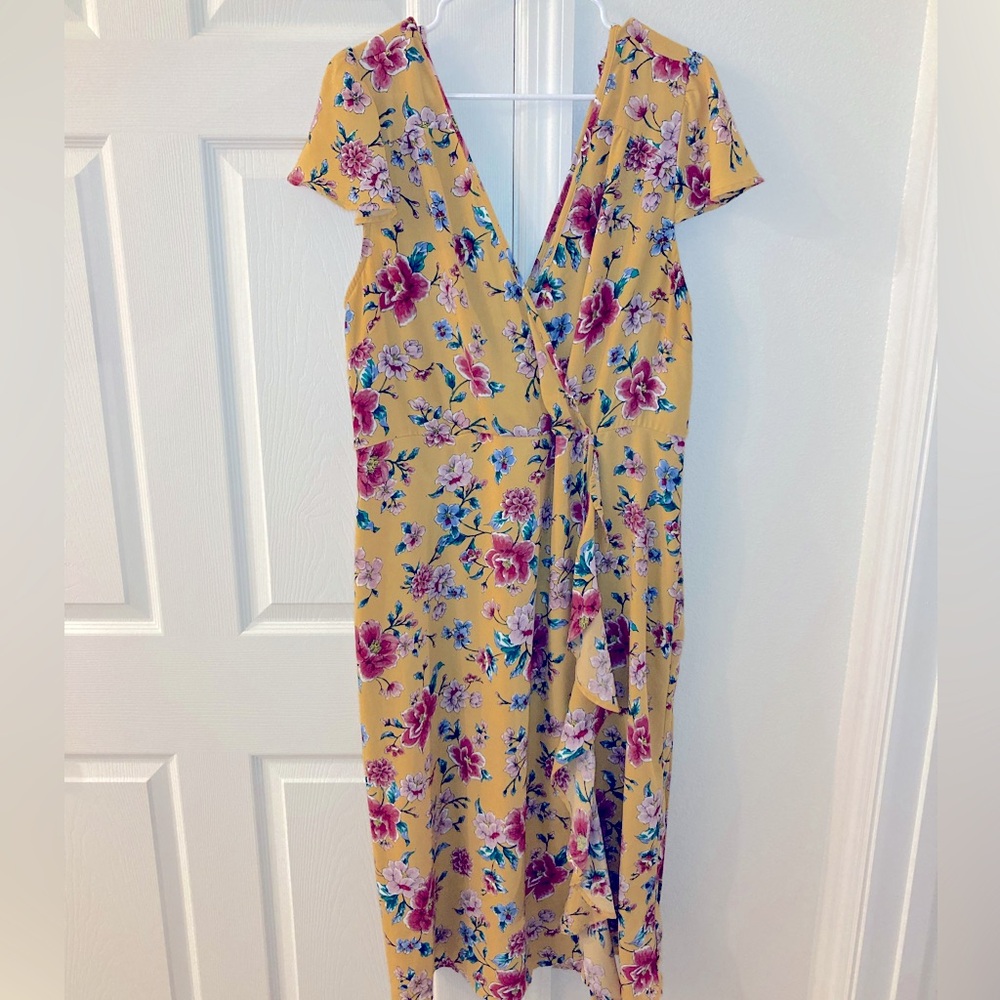2XL Floral Wrap Dress